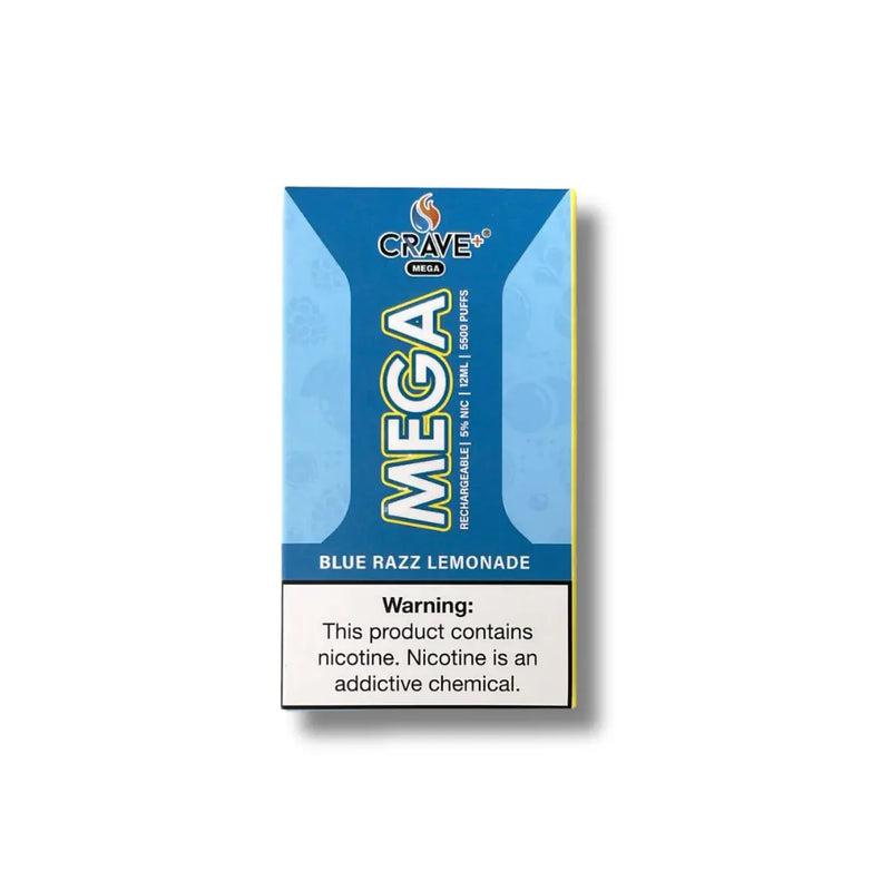 Crave Mega Vape - 5500 Puffs Crave, crave mega blue razz lemonade