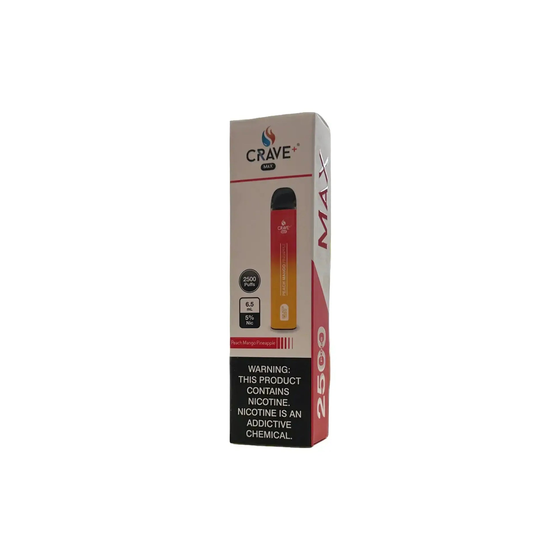Crave Max Vape - 2500 Puffs Crave, crave max peach mango pineapple