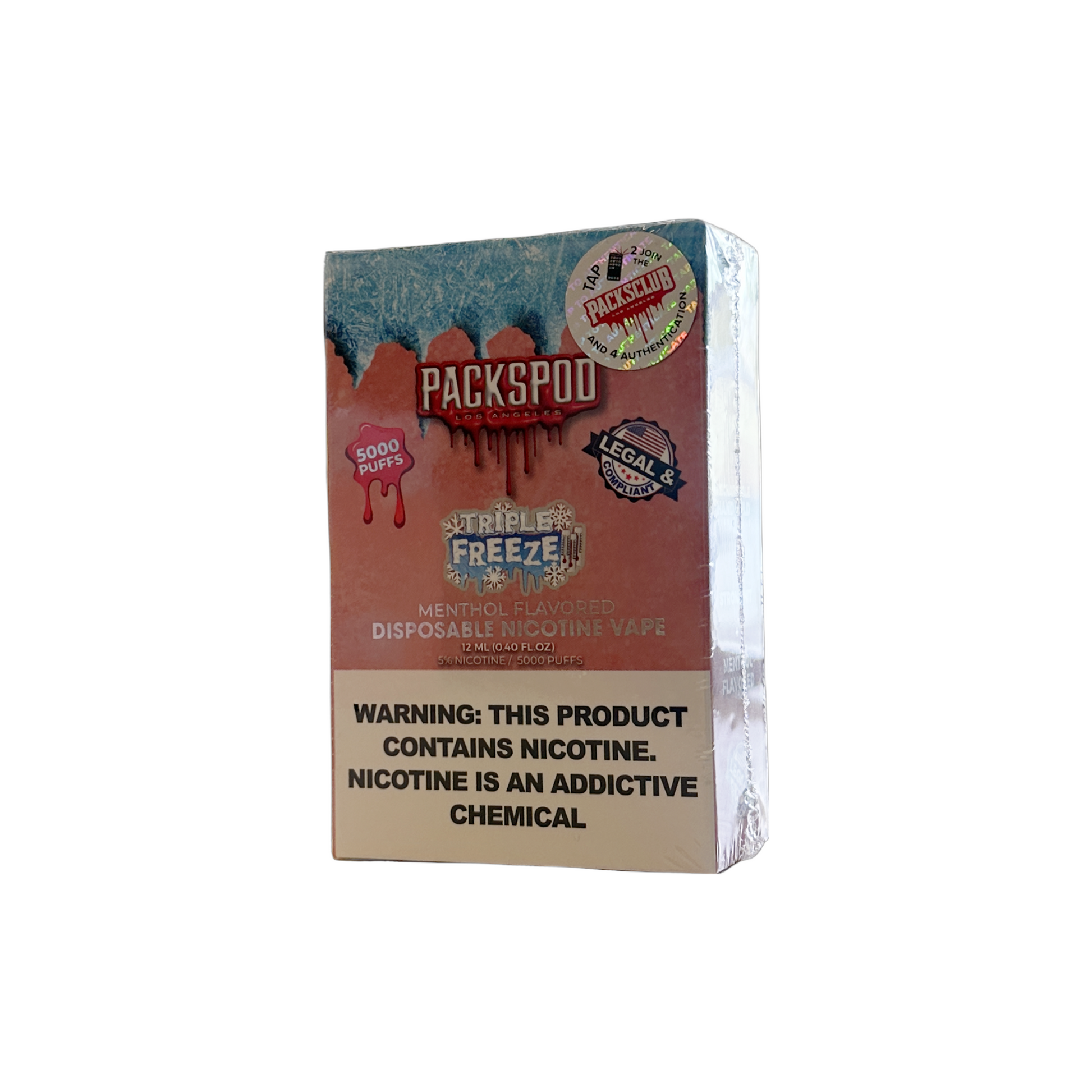 Packspod Disposable Vape 5000 Puffs - Triple Freeze