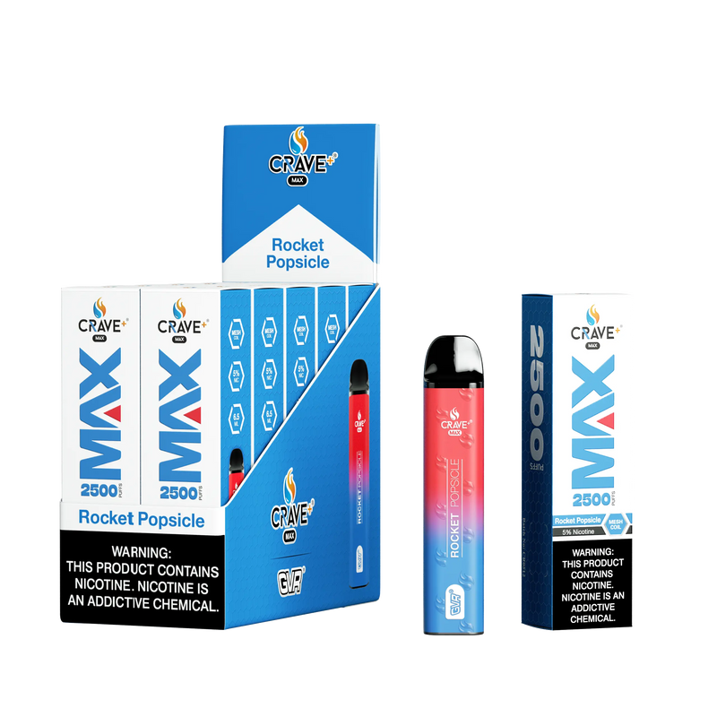 Crave Max Vape - 2500 Puffs Mesh Coil (BOX DEAL) Crave, crave max rocket popsicle