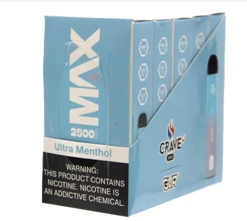 Crave Max Vape - 2500 Puffs Mesh Coil Crave, crave max vape, crave max vape clear, crave clear vape, crave max mesh clear, crave max mesh tobacco, crave max mesh ultra menthol, ultra menthol crave max vape