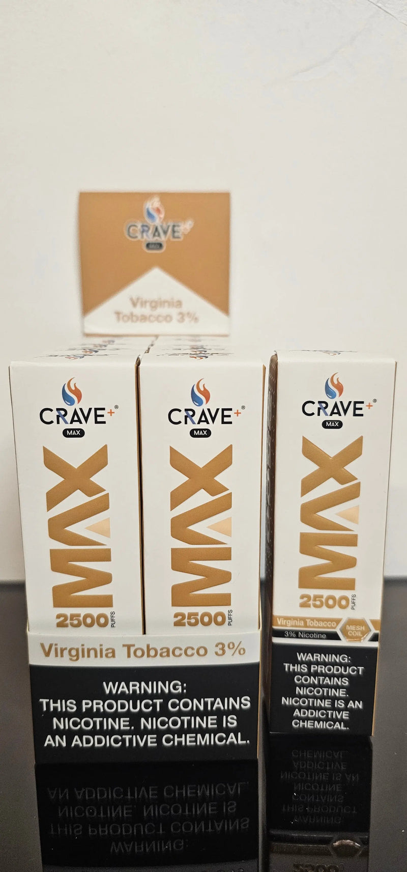 Crave Max 2500 (BOX DEAL) Virginia Tobacco 3% Crave