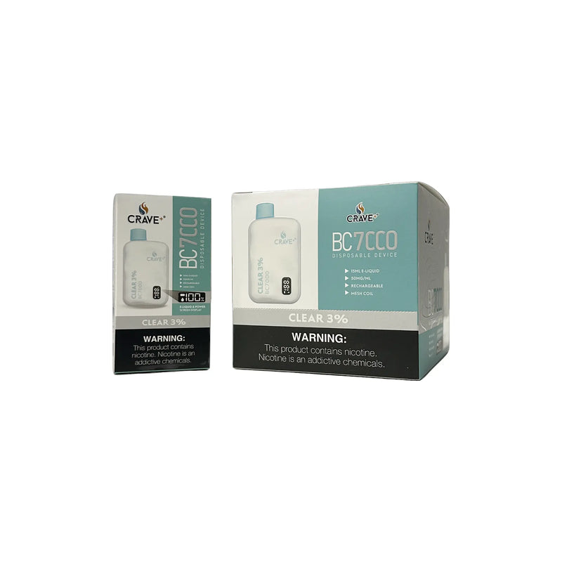 Crave BC7000 Puffs (BOX DEAL) - VSZN, Crave BC7000 (BOX DEAL) Crave, crave bc7000 classic clear, classic clear crave max, crave max classic clear, crave max bc7000 classic clear, crave max clear bc7000