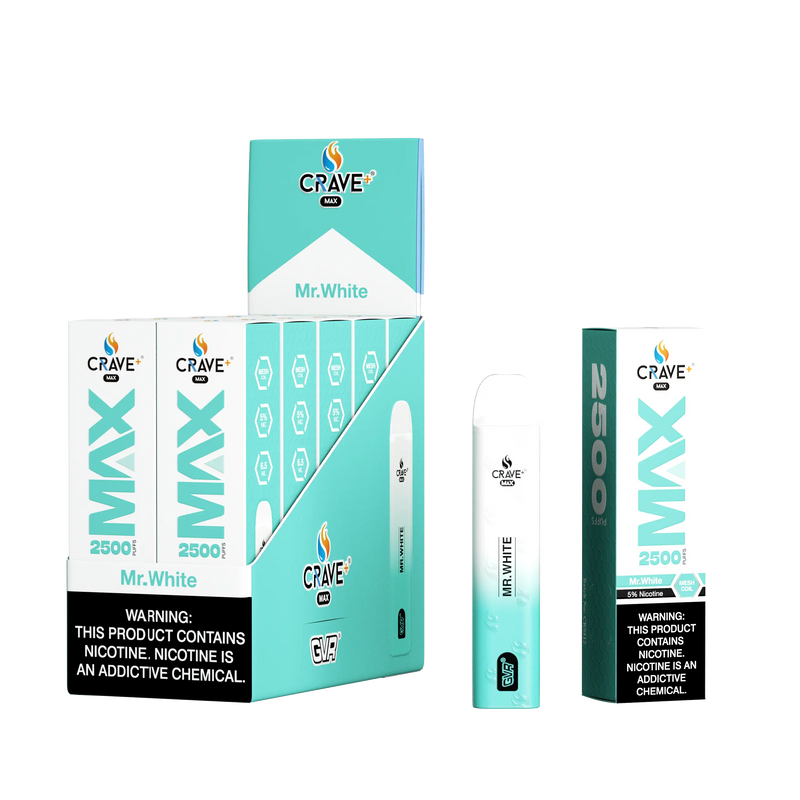 Crave Max Vape - 2500 Puffs Mesh Coil (BOX DEAL) - VSZN, crave max Mr. White
