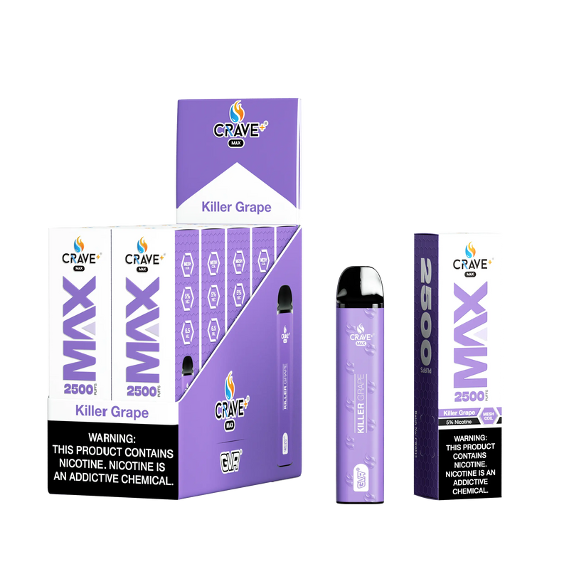 Crave Max Vape - 2500 Puffs Mesh Coil (BOX DEAL) - VSZN, crave max killer grape