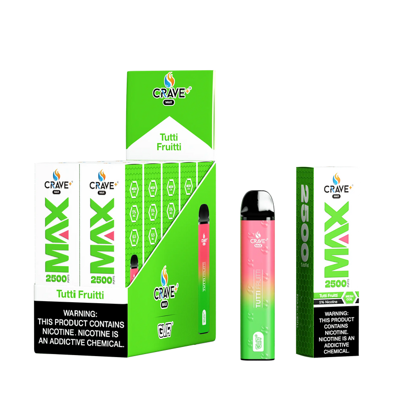 Crave Max Vape - 2500 Puffs Mesh Coil (BOX DEAL) - VSZN, crave max tutti fruitti