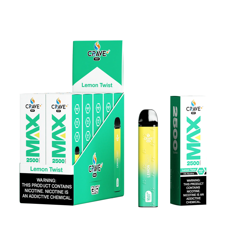 Crave Max Vape - 2500 Puffs Mesh Coil (BOX DEAL) - VSZN, crave max lemon twist