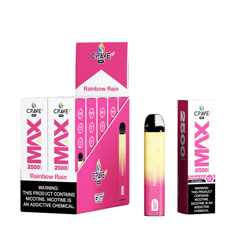 Crave Max Vape - 2500 Puffs Mesh Coil (BOX DEAL) - VSZN, crave max Rainbow Rain