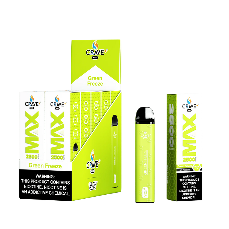 Crave Max Vape - 2500 Puffs Mesh Coil (BOX DEAL) - VSZN, crave max green freeze