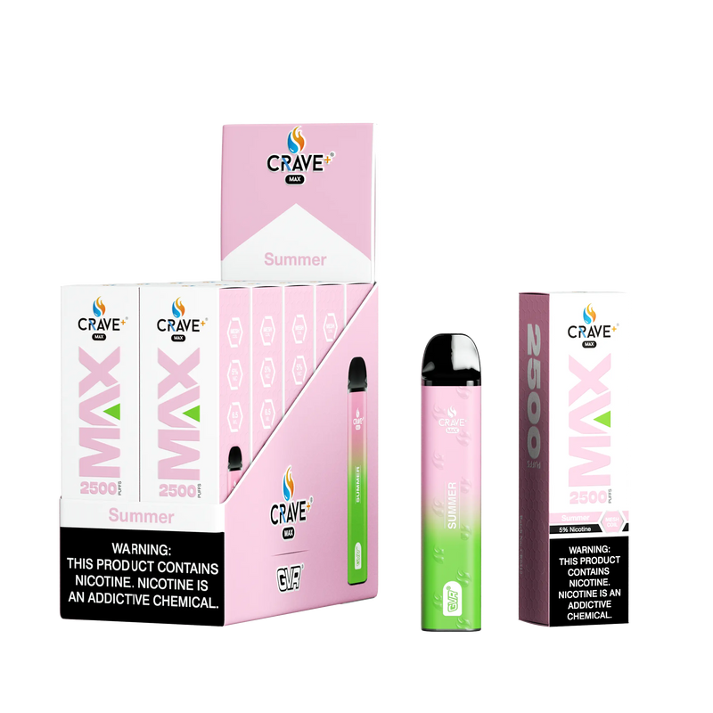 Crave Max Vape - 2500 Puffs Mesh Coil (BOX DEAL) Crave, crave max summer