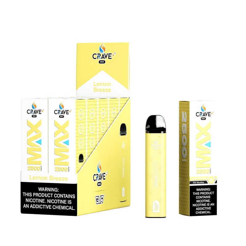 Crave Max Vape - 2500 Puffs Mesh Coil (BOX DEAL) - VSZN, crave max lemon breeze