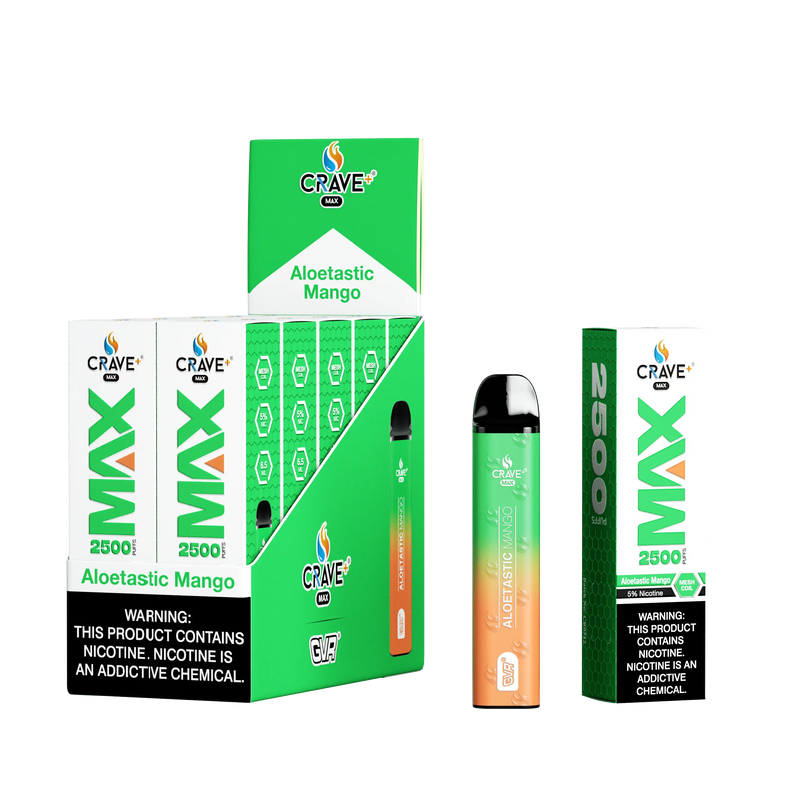 Crave Max Vape - 2500 Puffs Mesh Coil (BOX DEAL) - VSZN, crave max aloetastic mango