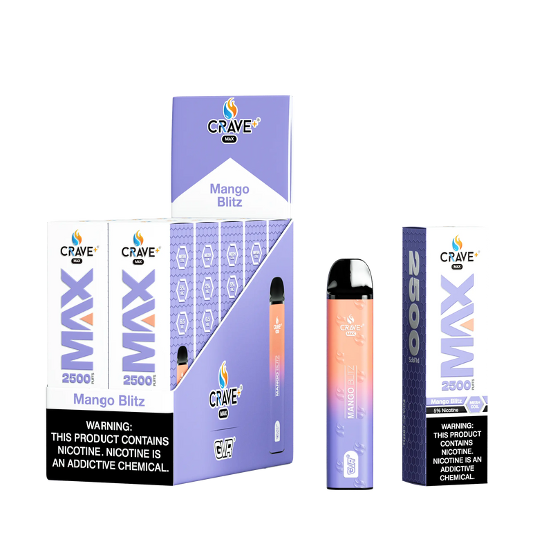 Crave Max Vape - 2500 Puffs Mesh Coil (BOX DEAL) - VSZN, crave max mango blitz