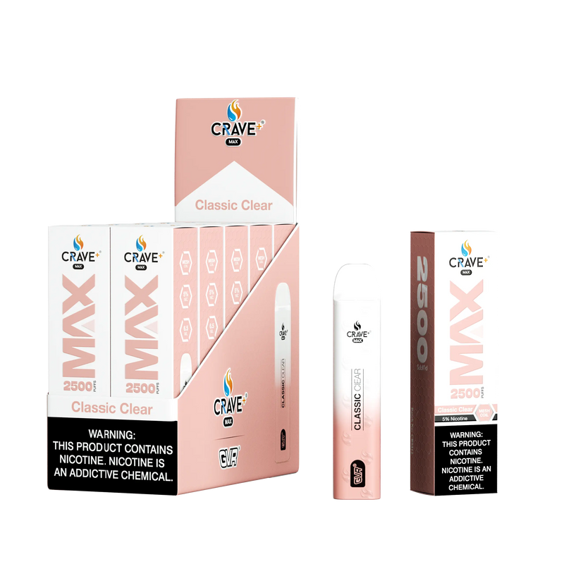 Crave Max Vape - 2500 Puffs Mesh Coil (BOX DEAL) - VSZN, crave max classic clear