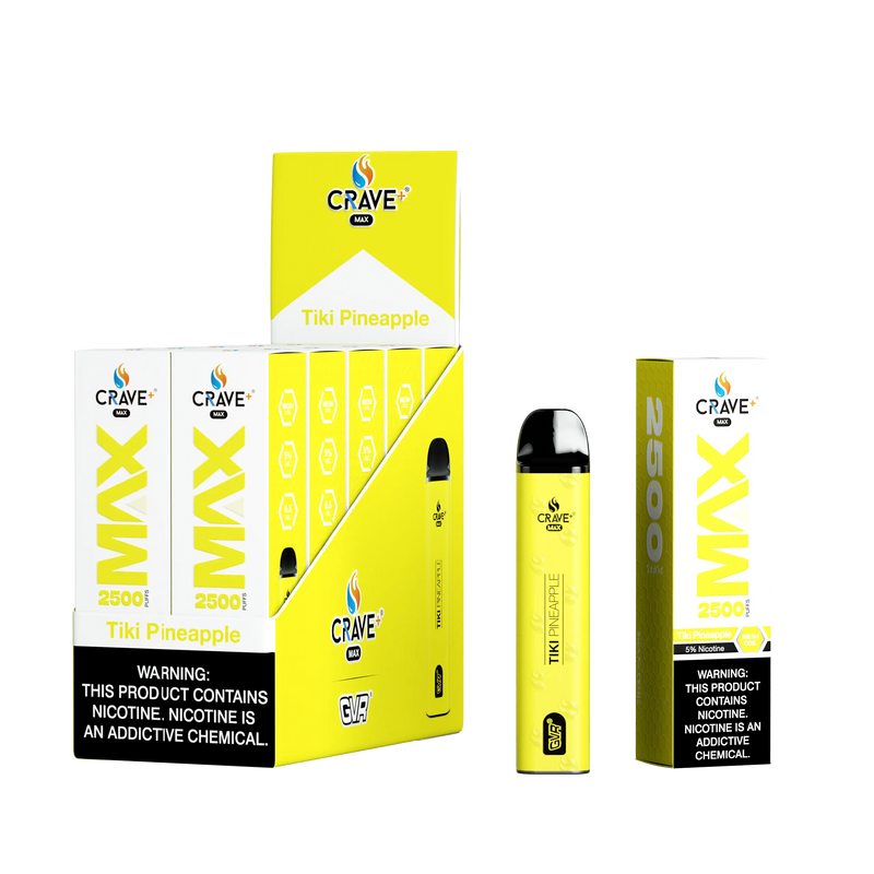 Crave Max Vape - 2500 Puffs Mesh Coil (BOX DEAL) - VSZN, crave max tiki pineapple