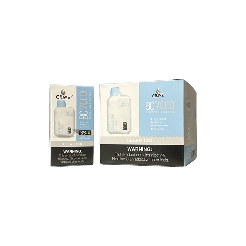 Crave BC7000 Puffs (BOX DEAL) - VSZN, Crave BC7000 (BOX DEAL) Crave, crave bc7000 classic clear, classic clear crave max, crave max classic clear, crave max bc7000 classic clear, crave clear 100 vape, crave clear 100 bc7000