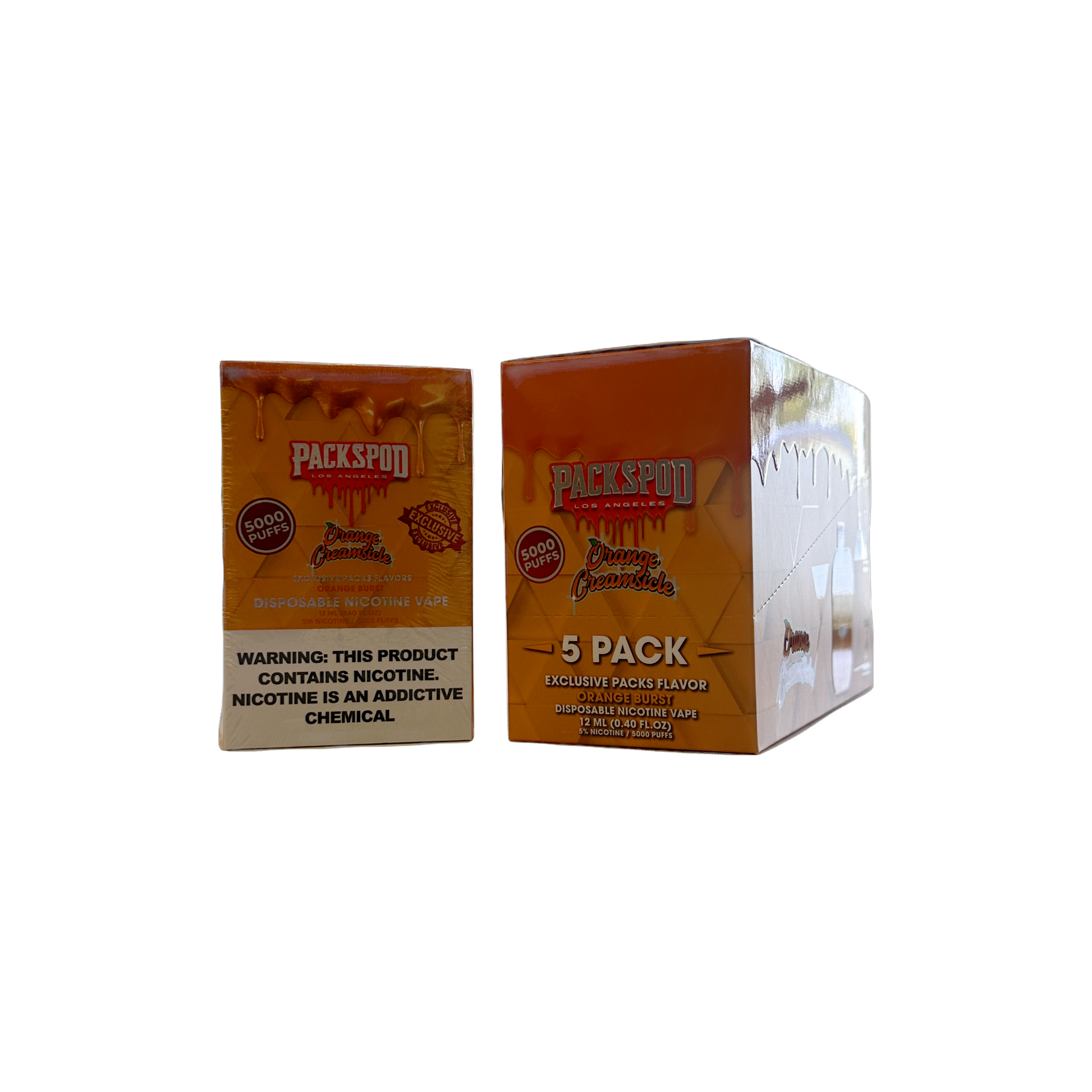 Packspod Disposable Vape 5000 Puffs - Orange Creamsicle
