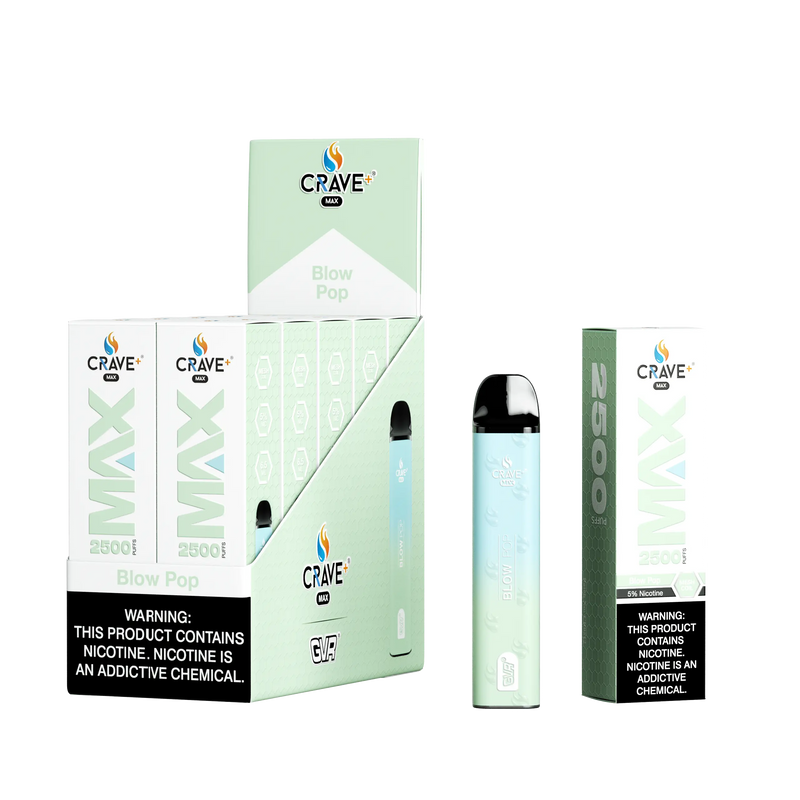 Crave Max Vape - 2500 Puffs Mesh Coil (BOX DEAL) Crave, crave max blow pop