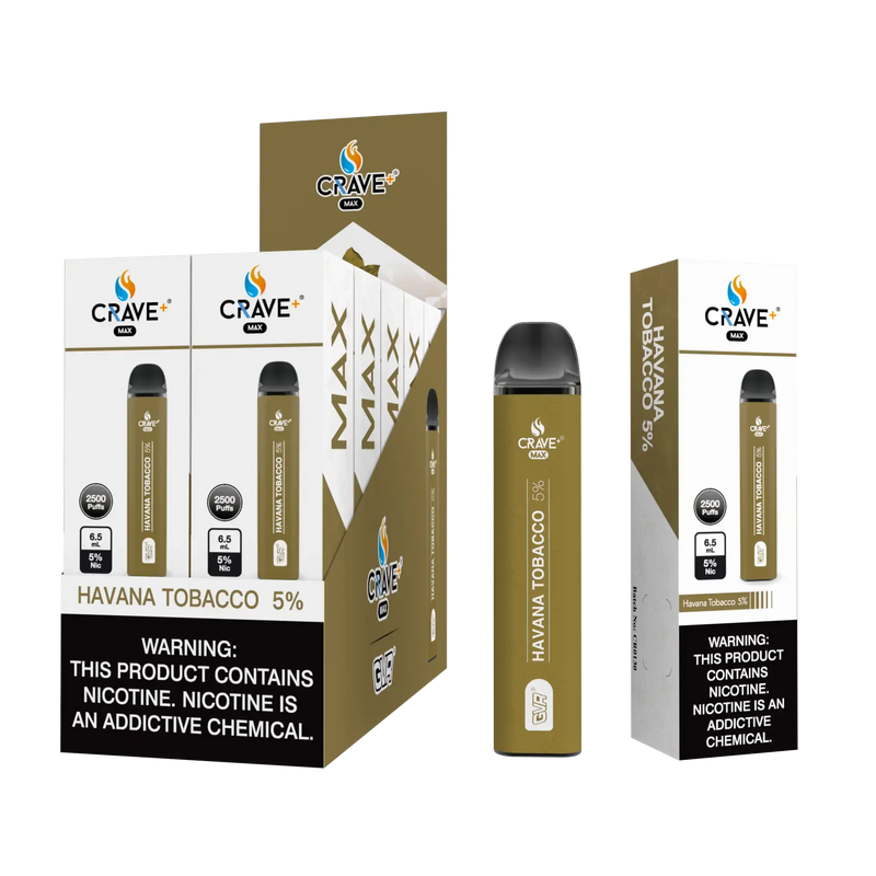 Crave Max 2500 (BOX DEAL) Havana Tobacco 5% Crave