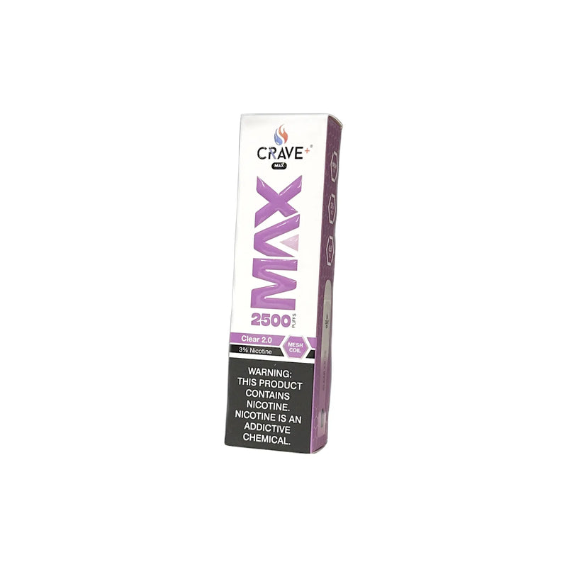 Crave Max Vape - 2500 Puffs Mesh Coil - VSZN, Crave Max Vape clear 2.0