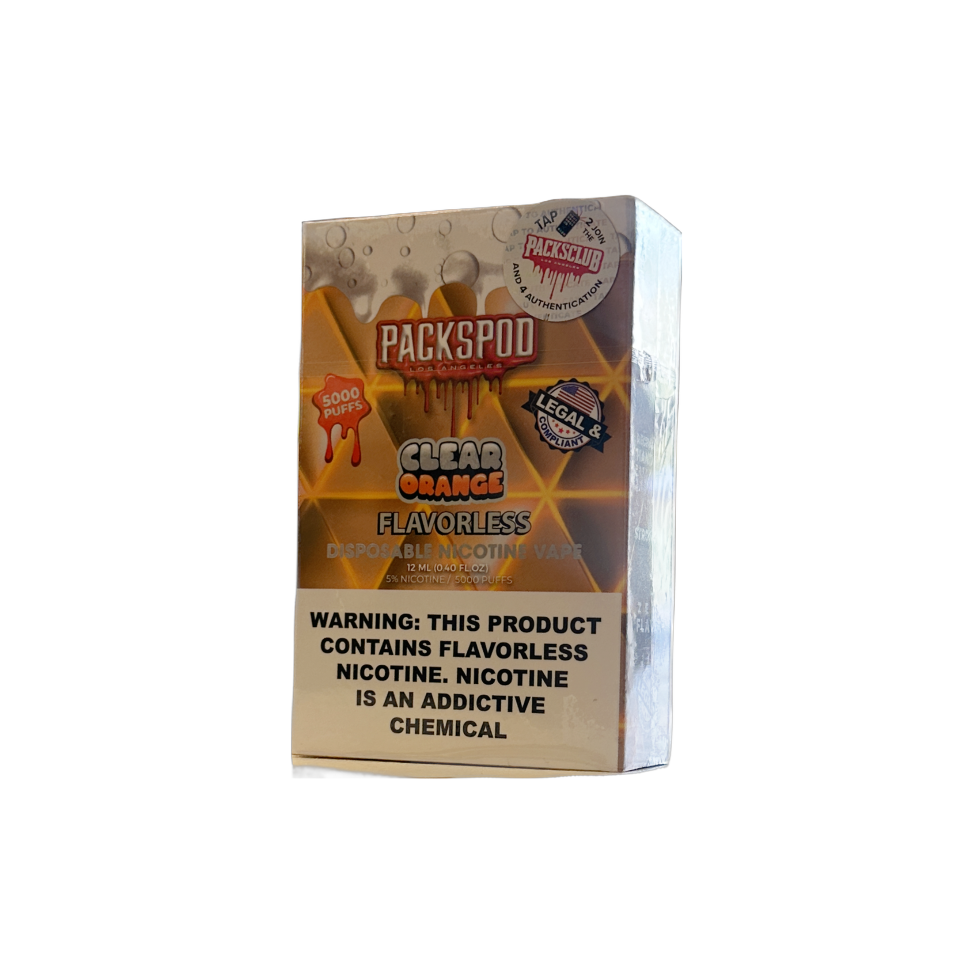 Packspod Disposable Vape 5000 Puffs - Clear Orange