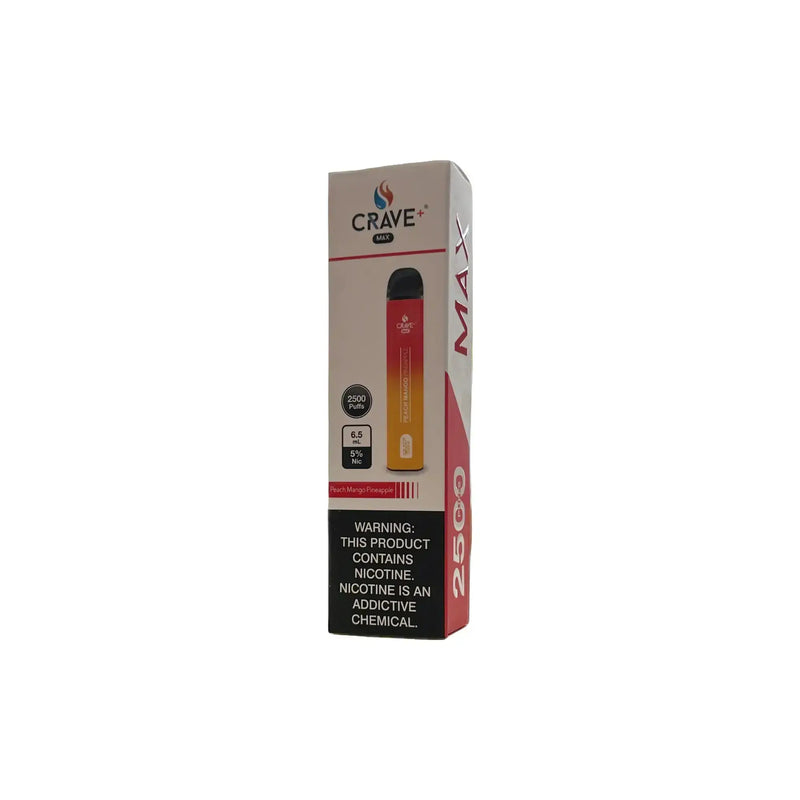 Crave Max Vape - 2500 Puffs Crave, crave max peach mango pineapple