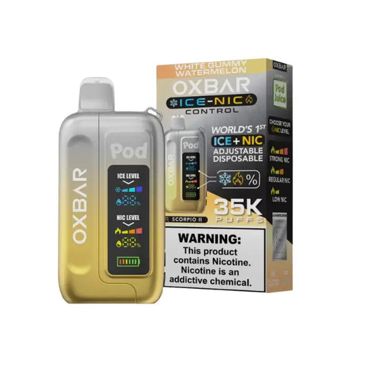 OxBar Ice‑Nic Control 35K Vape – 35,000 Puffs, Ice + Nic Strength Control, USB‑Cy OXBAR X POD JUICE