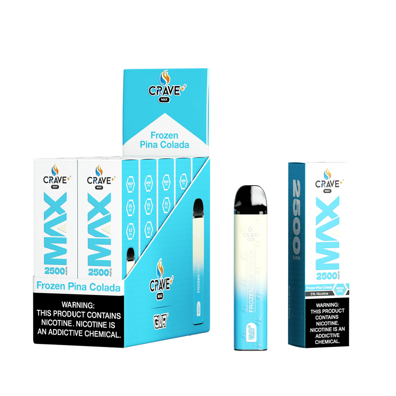 Crave Max Vape - 2500 Puffs Mesh Coil (BOX DEAL) Crave, crave max frozen pina colada