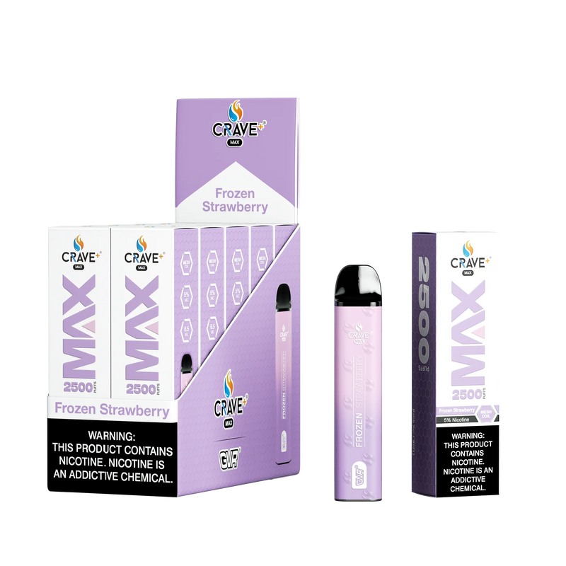 Crave Max Vape - 2500 Puffs Mesh Coil (BOX DEAL) Crave, crave max frozen strawberry