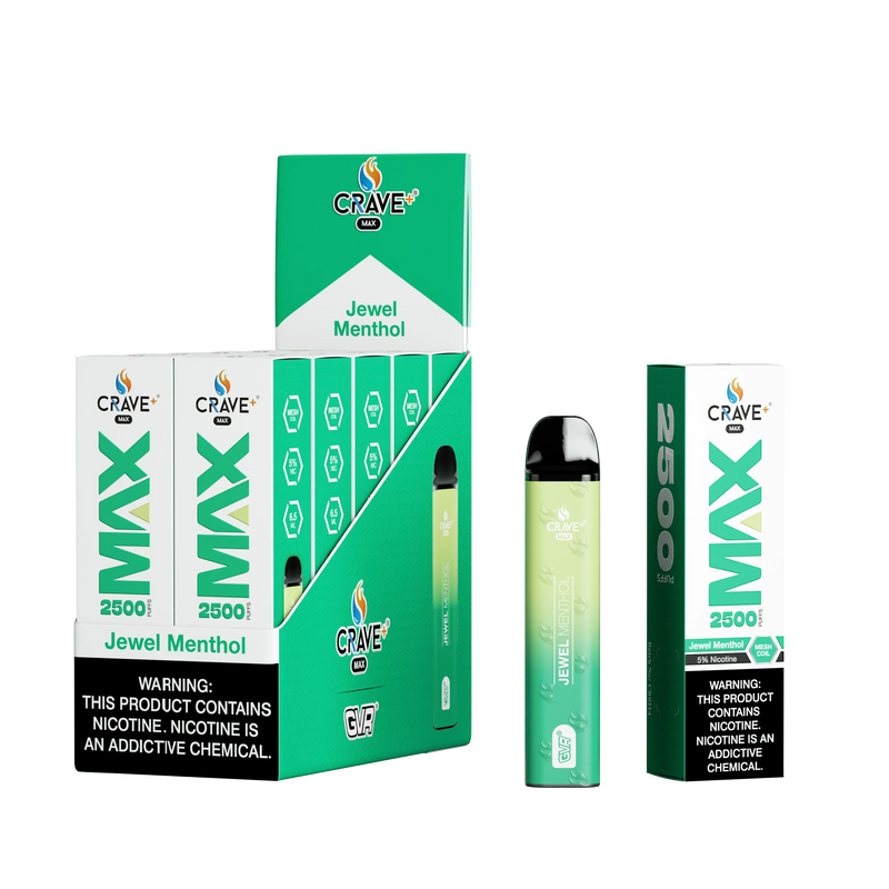 Crave Max Vape - 2500 Puffs Mesh Coil (BOX DEAL) Crave, crave max jewel menthol
