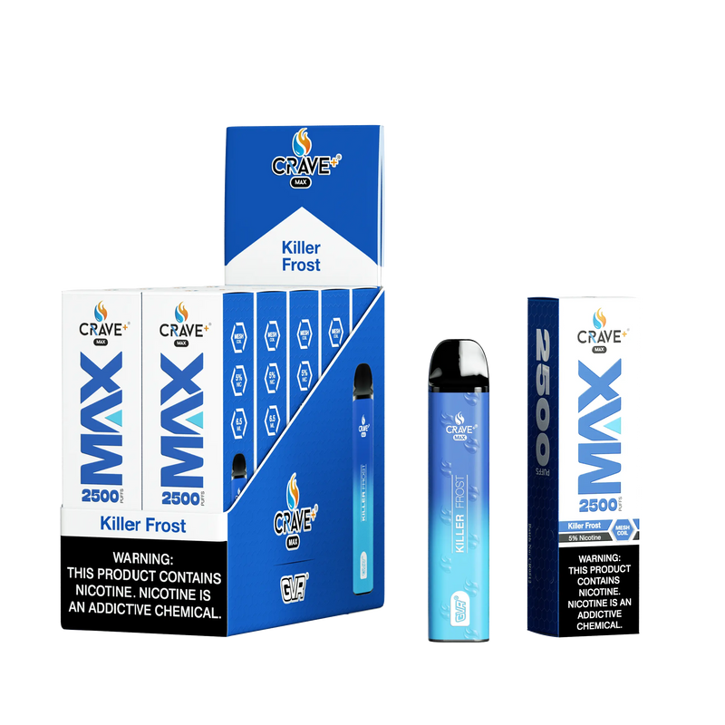 Crave Max Vape - 2500 Puffs Mesh Coil (BOX DEAL) Crave, crave max killer frost