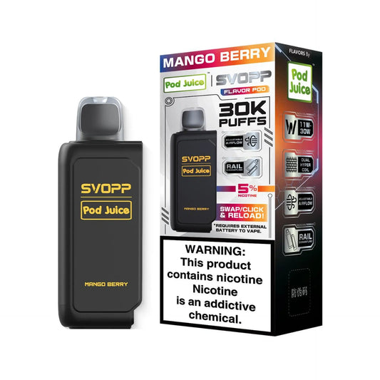 OXBAR x Pod Juice Svopp Pre-Filled Disposable Pod (30000 Puffs) OXBAR X POD JUICE, svopp pod juice mango berry, mango berry svopp pod juice oxbar
