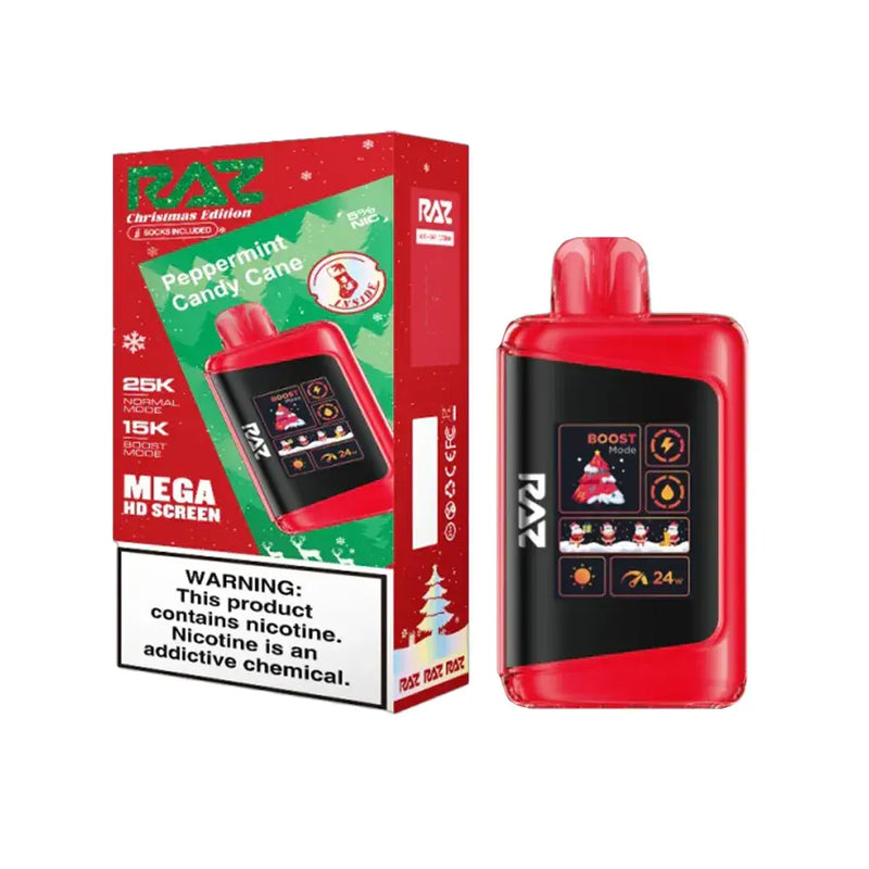 Raz LTX 25000 Vape Szn, raz peppermint candy cane