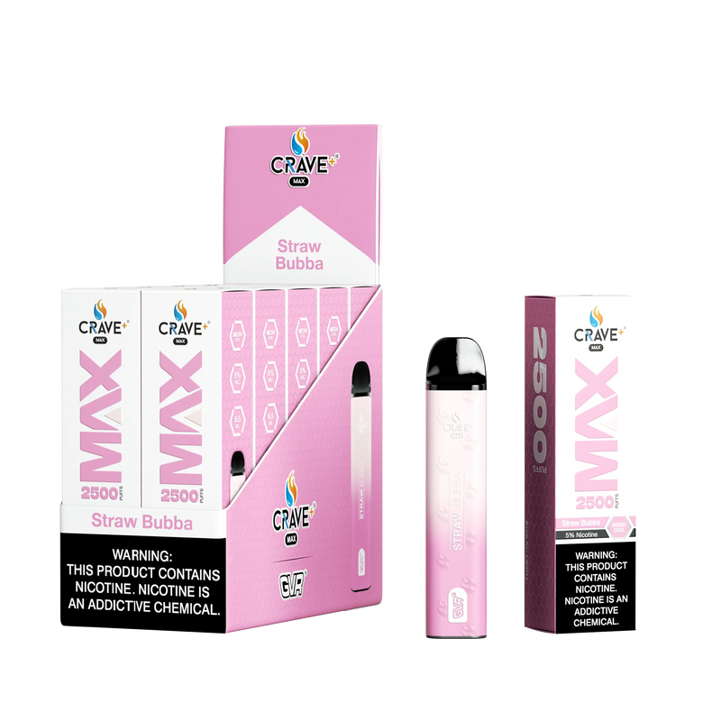 Crave Max Vape - 2500 Puffs Mesh Coil (BOX DEAL) Crave, crave max straw bubba