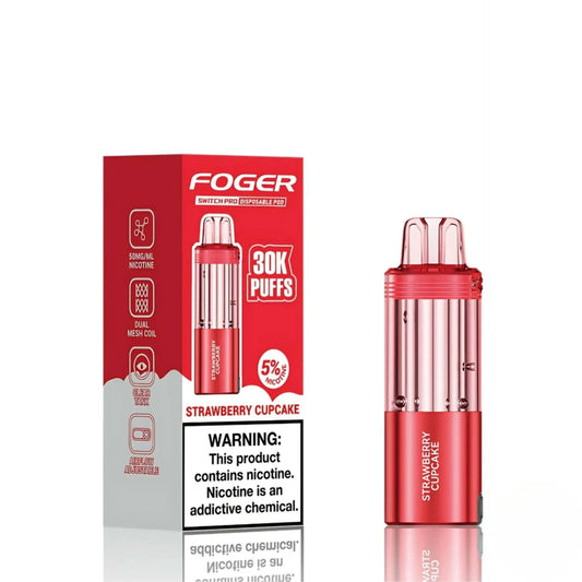 Foger Switch Pro Pod 30000 -  Strawberry Cup Cake, foger switch pod pro, switch pod pro foger, foger pods, foger switch pods for sale, where to buy foger switch pro pods, foger switch pro pods strawberry cupcake, strawberry cucpake foger pods