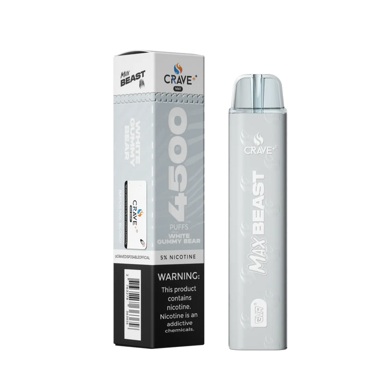 Crave Max Beast 4500 Crave, Crave Max Beast white gummy ice