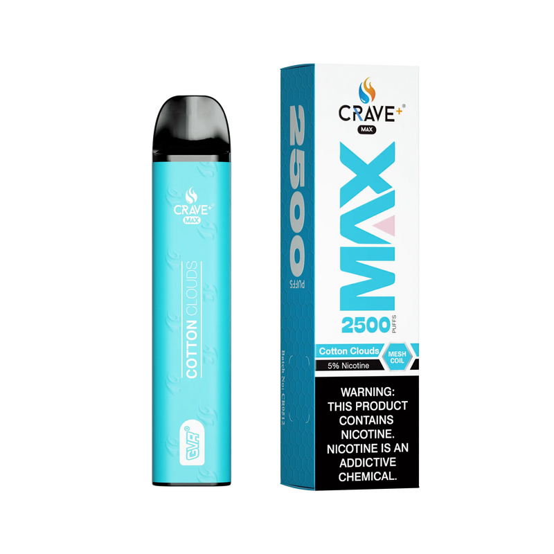 Crave Max Vape - 2500 Puffs Mesh Coil Crave, Crave Max Vape cotton clouds