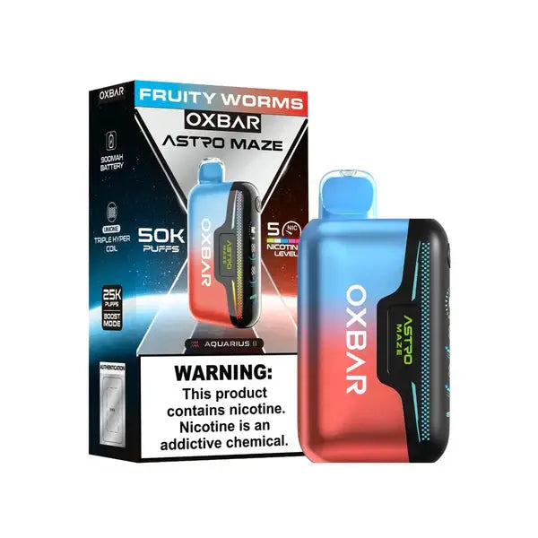OXBAR Astro Maze 50K OXBAR, OXBAR Astro Maze 50K OXBAR, oxbar astromaze fruity worms, fruity worms oxbar astromaze 