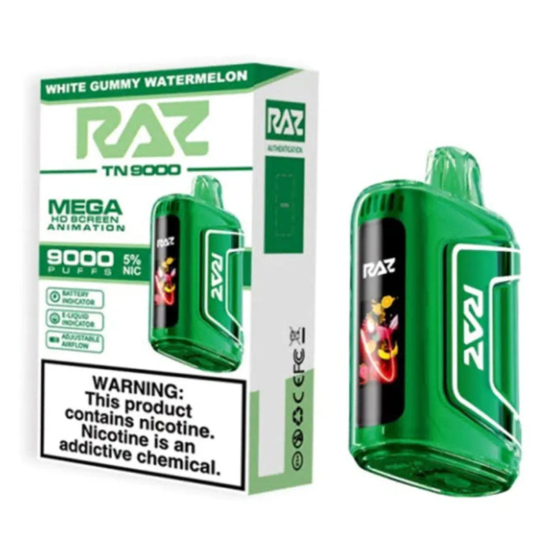 Raz TN9000 Raz, Raz TN9000 Raz, raz pineapple passionfruit guava, raz tn9000 vape, raz tn9000 white gummy watermelon